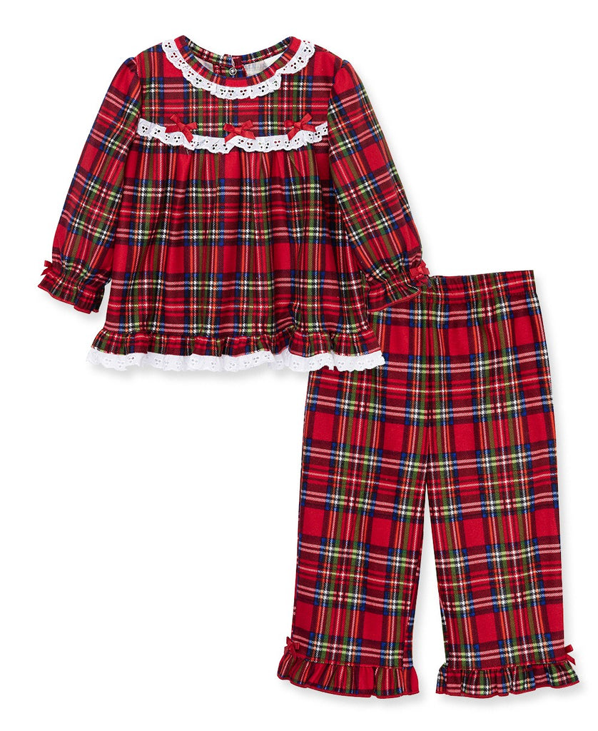 2 Piece Girls Plaid Pajamas