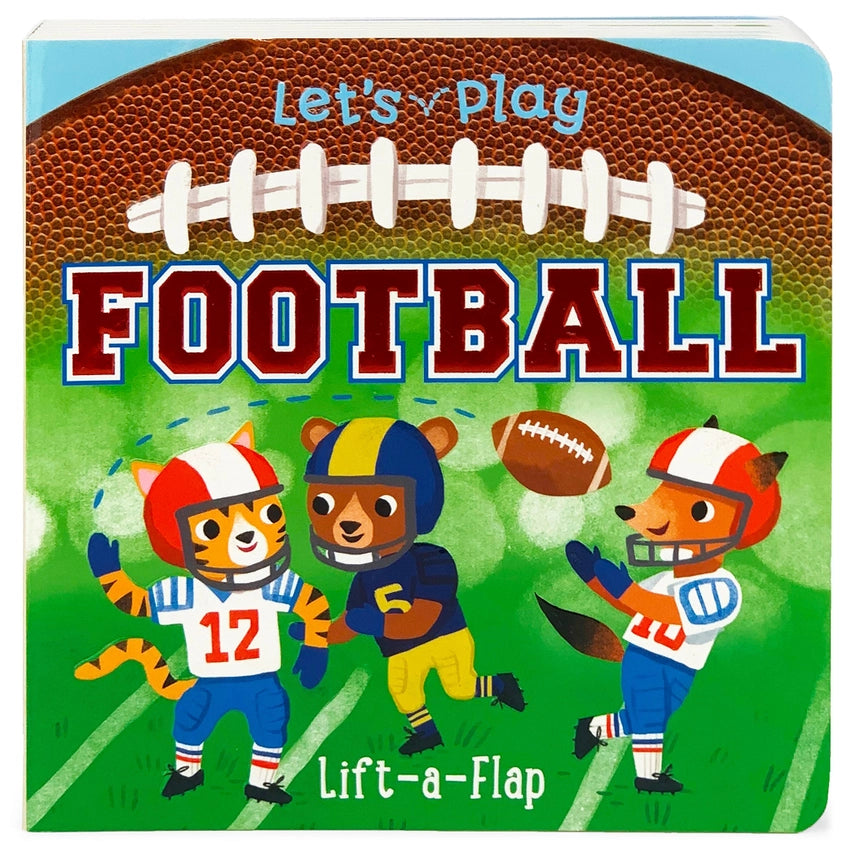 Cottage Door Press Boys Girls Unisex Infants Toddlers Kids Juniors  Board Book Let's Play Football Sports Lift-A-Flap Learning The Plaid Giraffe Childrens Boutique