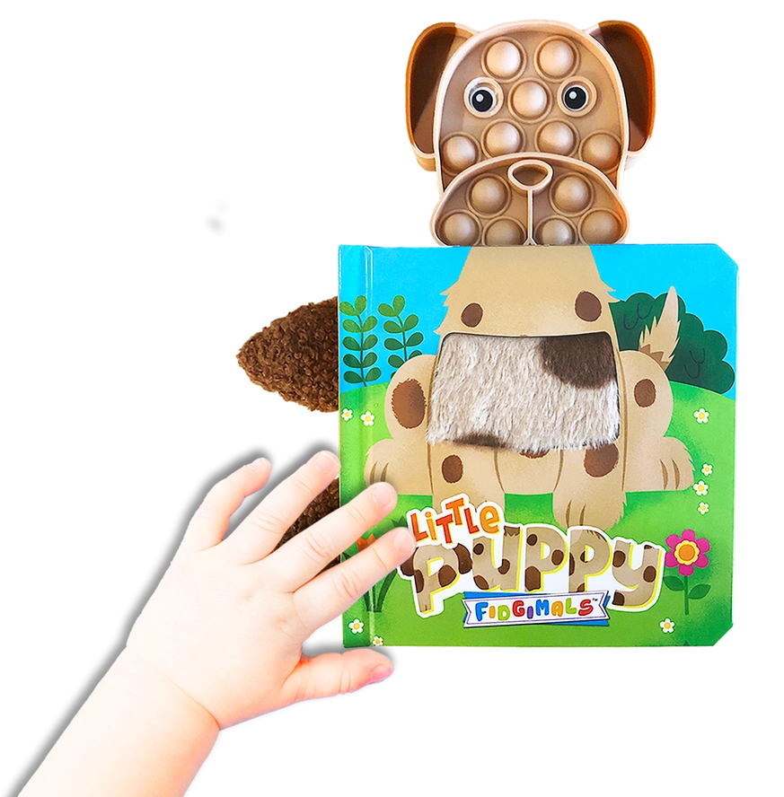 Little Hippo Books Girls Boys Infants Toddlers Kids Little Puppy Fidget Book Touch and Feel Sensory Animals Puppy Dogs The Plaid Giraffe Childrens Boutique