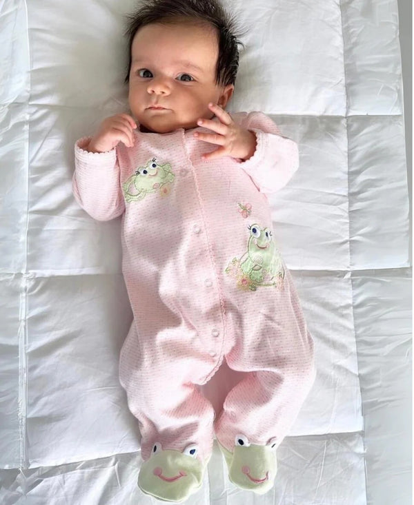Little Me Boys Girls Footie Sleeper Bib Sleepwear Nightwear Frogs Animals 100% Cotton The Plaid Giraffe Children's Boutique