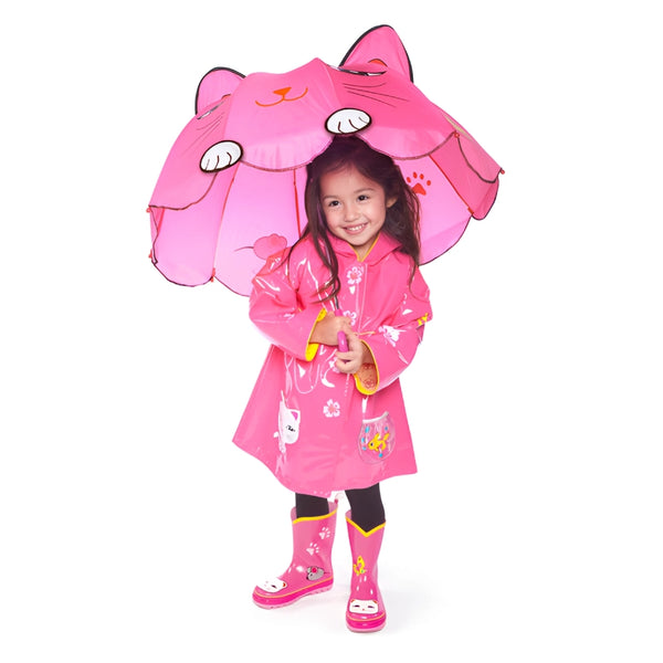 Kidorable Girls Boys Unisex Infants Toddlers Kids Juniors Lucy Cat Umbrella Raincoat Rainboots Cats Kittens The Plaid Giraffe Children's Boutique