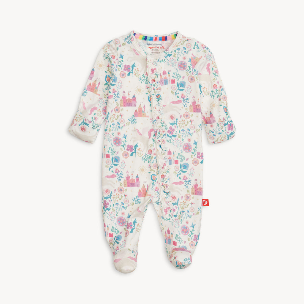 Magnetic Me Girls Boys Infants Toddlers Kids Footie Sleeper Sleepwear Nightwear Magnetic Fasteners Castle Princesses Flowers The Plaid Giraffe Children's Boutique