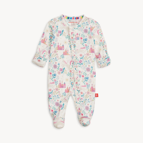 Magnetic Me Girls Boys Infants Toddlers Kids Footie Sleeper Sleepwear Nightwear Magnetic Fasteners Castle Princesses Flowers The Plaid Giraffe Children's Boutique