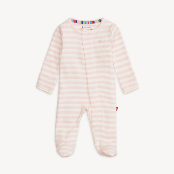 Magnetic Me Girls Boys Unisex Infants Toddlers Kids Footie Sleeper Sleepwear Nightwear Stripes Magnets 100% Organic Cotton The Plaid Giraffe Children's Boutique