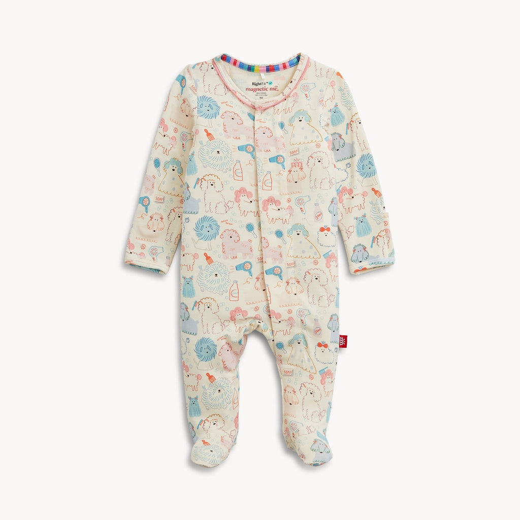 Magnetic Me Girls Boys Unisex Infants Toddlers Poodle Pawlor Dogs Puppies Sleepwear Nightwear Footie Sleeper Floral Flowers Magnetic Fasteners The Plaid Giraffe Children's Boutique