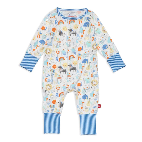 Magnetic Me Infants Boys Girls Unisex Footie Sleeper Sleepwear Nightwear Magnetic Closure Stripes Animals Alphabet The Plaid Giraffe Childrens Boutique