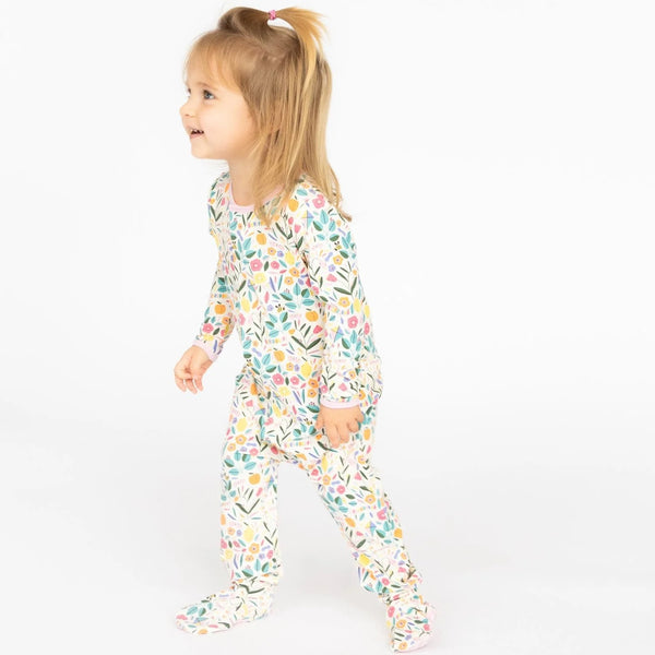 Magnetic Me Girls Infants Footie Sleeper Sleepwear Nightwear Flowers The Plaid Giraffe Childrens Boutique