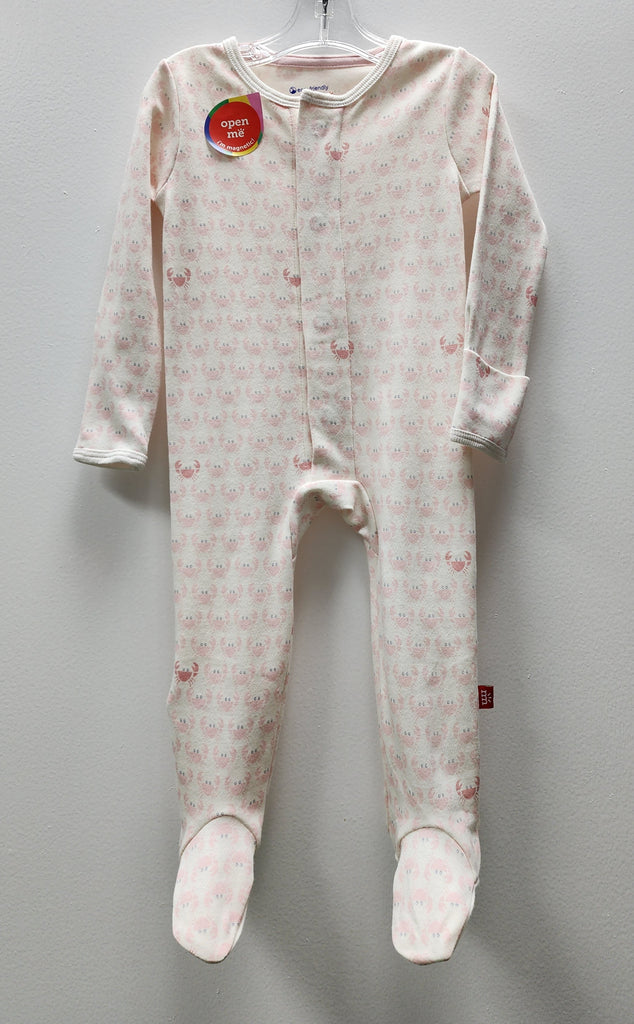 Magnetic Me Boys Girls Unisex Infants Toddlers Footie Sleeper Sleepwear Nightwear Magnetic Fasteners Crabs 100% Organic Cotton The Plaid Giraffe Children's Boutique