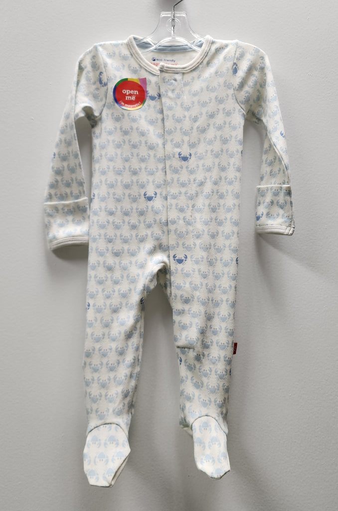 Magnetic Me Boys Girls Unisex Infants Toddlers Footie Sleeper Sleepwear Nightwear Magnetic Fasteners Crabs 100% Organic Cotton The Plaid Giraffe Children's Boutique