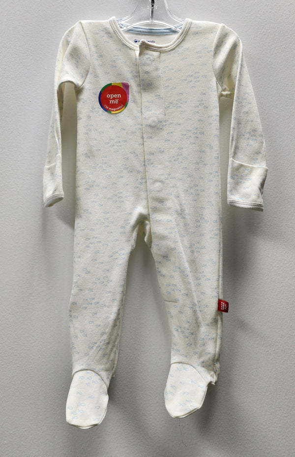 Magnetic Me Boys Girls Unisex Infants Toddlers Footie Sleeper Sleepwear Nightwear Magnetic Fasteners Fish 100% Organic Cotton The Plaid Giraffe Children's Boutique