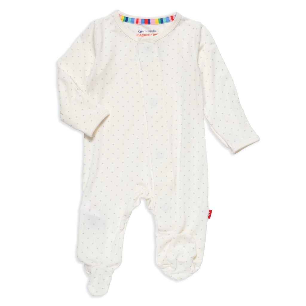 Magnetic Me Girls Boys Unisex Infants Footie Sleeper Sleepwear Nightwear Polka Dots Preemie Magnetic Fasteners The Plaid Giraffe Children's Boutique