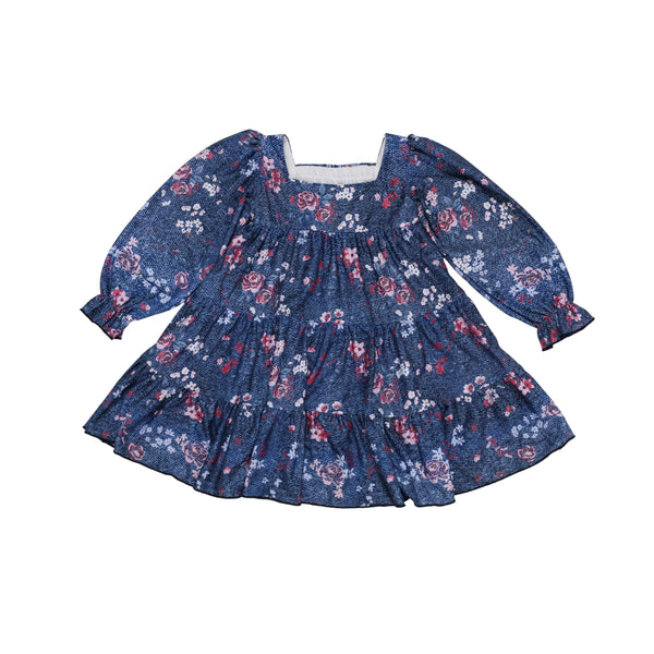 Be Girl Clothing Girls Infants Toddlers Kids Juniors Dress Floral Flowers Twirl Square Neckline The Plaid Giraffe Children's Boutique