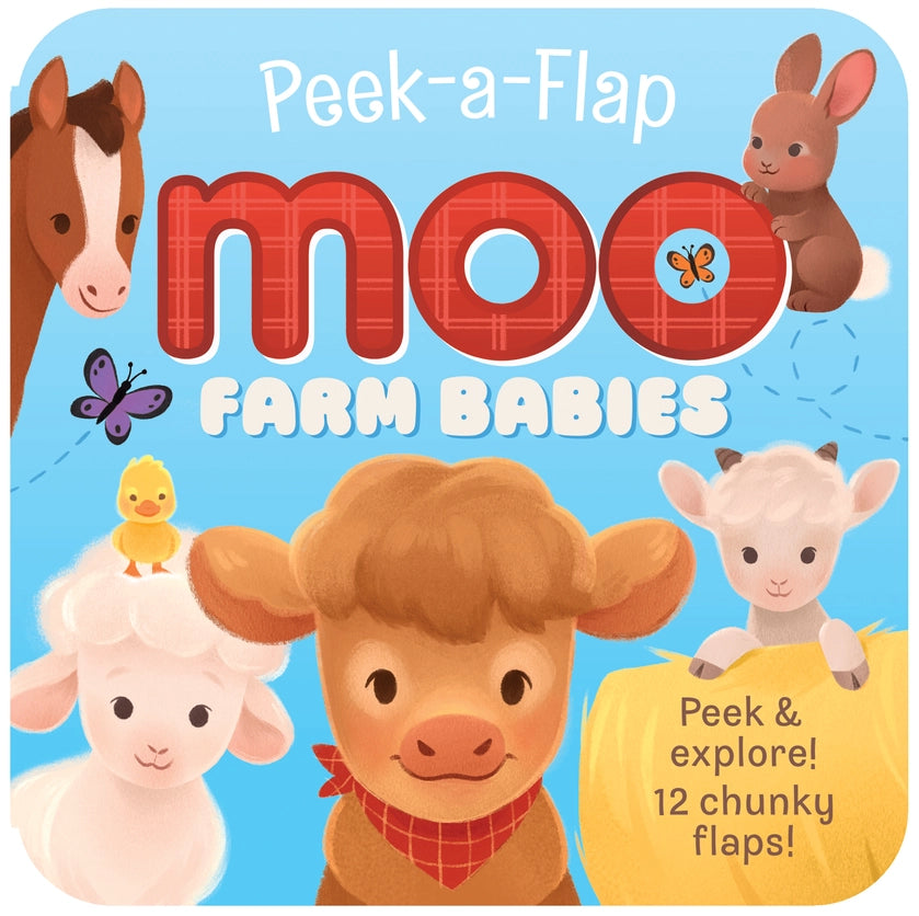 Cottage Door Press Girls Boys Unisex Infants Toddlers Kids Juniors Moo Farm Babies Board Book Interactive Learning Lift-a-flap Farm Animals The Plaid Giraffe Children's Boutique