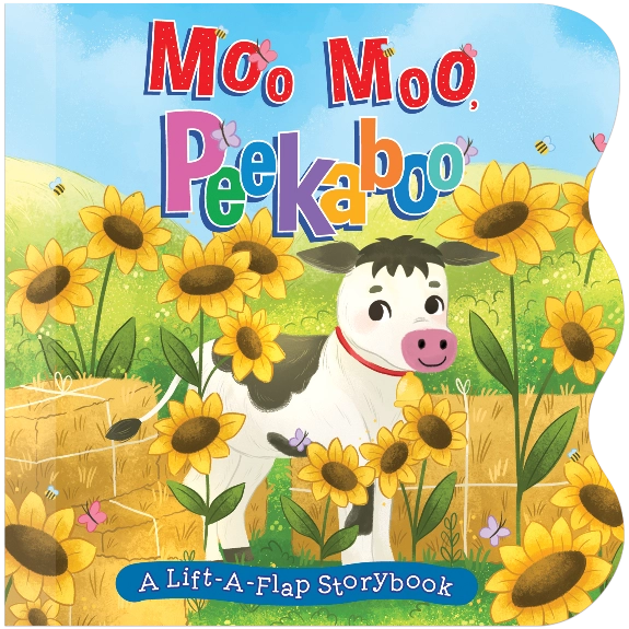 Little Hippo Books Boys Girls Unisex Infants Toddlers Kids Moo Moo Peekaboo Board Book Interactive Learning Lift-a-flap Farm Animals Flowers The Plaid Giraffe Children's Boutique