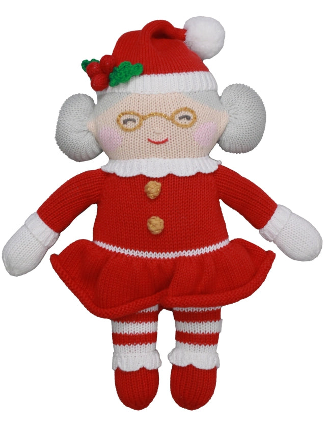 Zubels Girls Boys Infants Toddlers Kids Juniors Mrs Claus Knit Doll Toys Santa Christmas Holidays The Plaid Giraffe Children's Boutique