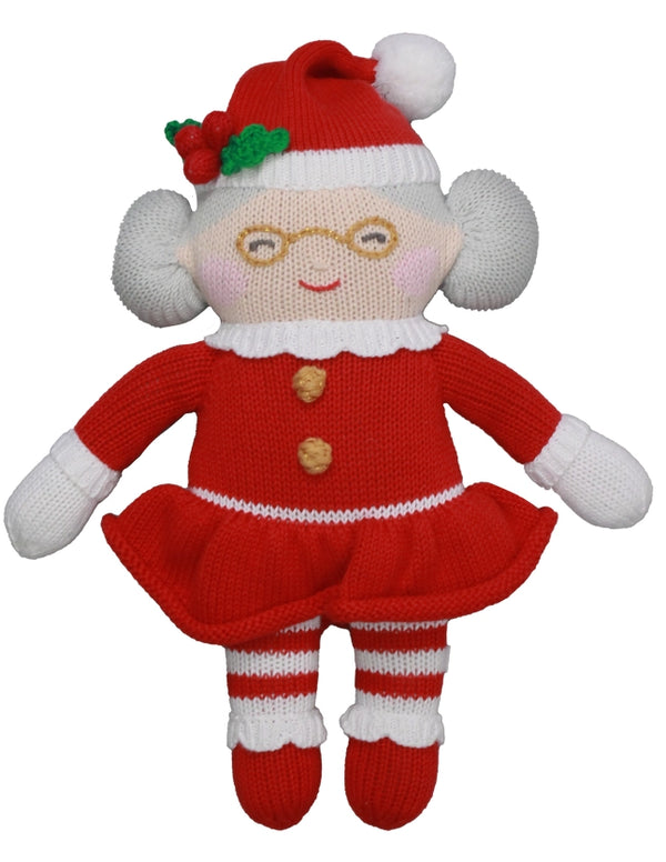 Zubels Girls Boys Infants Toddlers Kids Juniors Mrs Claus Knit Doll Toys Santa Christmas Holidays The Plaid Giraffe Children's Boutique
