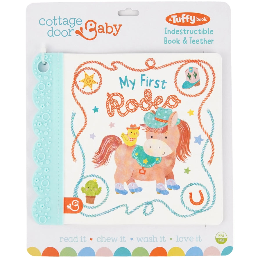 Cottage Door Press Girls Boys Infants Toddlers Kids My First Rodeo Tuffy Book Teether Teething Learning Interactive The Plaid Giraffe Children's Boutique