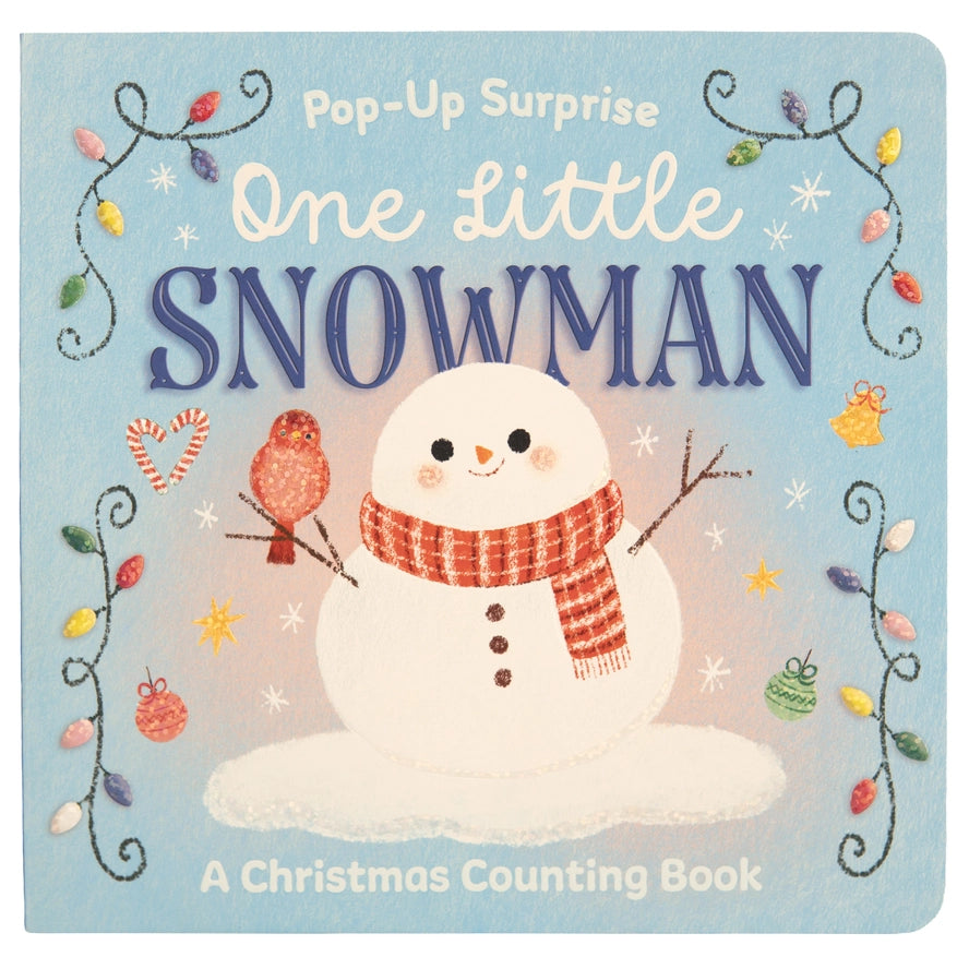 Cottage Door Press Girls Boys Unisex Infants Toddlers Kids Juniors One Little Snowman Board Book Interactive Learning Lift-a-flap Christmas Holidays Counting The Plaid Giraffe Children's Boutique