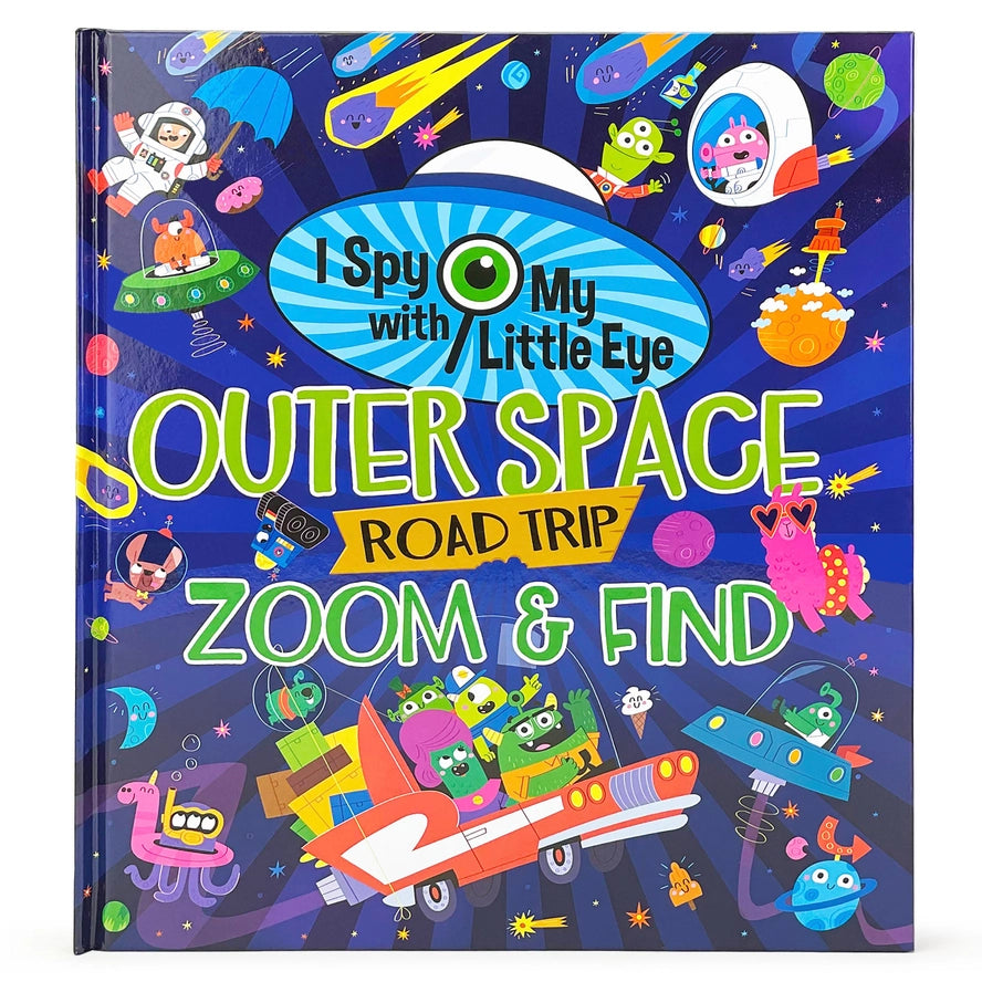 Cottage Door Press Girls Boys Infants Toddlers Kids Juniors Outer Space Road Trip Zoom and Find I Spy Picture Book The Plaid Giraffe Children's Boutqiue