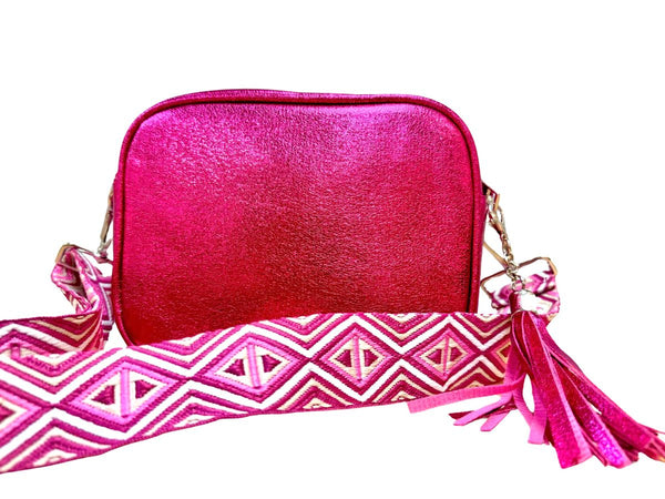 ML Kids Girls Toddlers Kids Juniors Metallic Hot Pink Purse Shoulder Strap  The Plaid Giraffe Children's Boutique