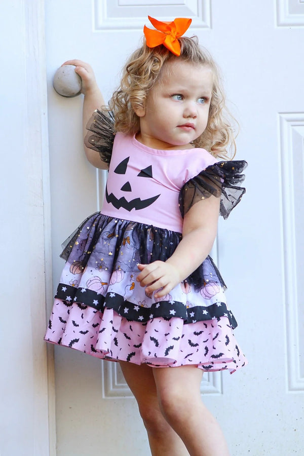Be Girl Clothing Girls Infants Toddlers Kids Juniors Dress Halloween Sequins Stars Bats Jack-o-lantern, Pumpkins Tulle The Plaid Giraffe Children's Boutique