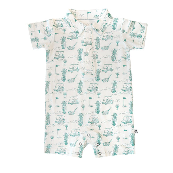 Sweet Bamboo Girls Boys Infants Toddlers Kids Juniors Polo Romper Golf Sports The Plaid Giraffe Children's Boutique