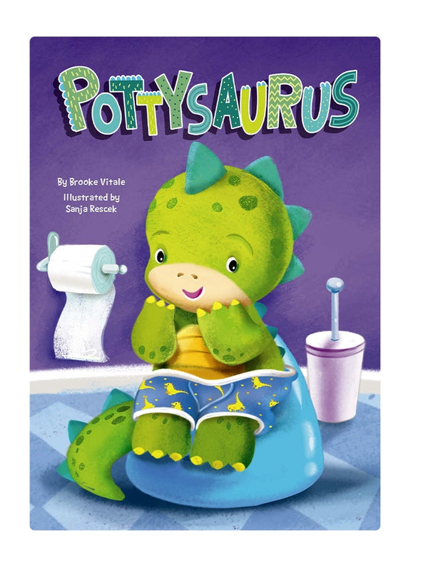 Little Hippo Books Girls Boys Infants Toddlers Kids Pottysaurus Board Book Potty Training Dinosaurs The Plaid Giraffe Childrens Boutique