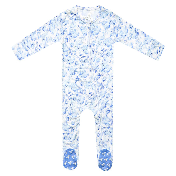 Copper Pearl Girls Boys Unisex Footie Flowers Floral Sleeper Sleepwear Nightwear Bamboo Two-way Zipper The Plaid Giraffe Children's Boutique