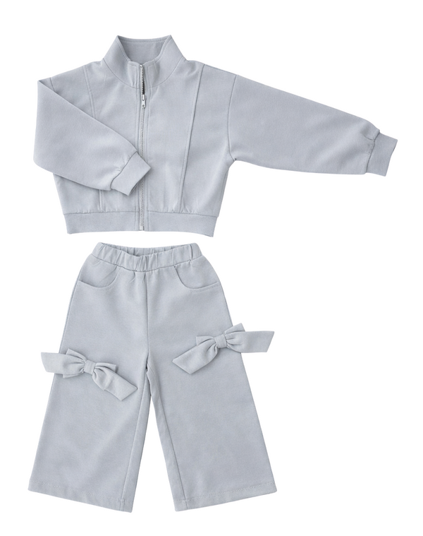 ML Kids Girls Infants Toddlers Kids Juniors Crop Jacket Wide Leg Pants Bows The Plaid Giraffe Children's Boutique