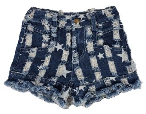 ML Kids Girls Infants Toddlers Kids Juniors Denim Shorts Rough Edges Stars 100% Cotton The Plaid Giraffe Children's Boutique