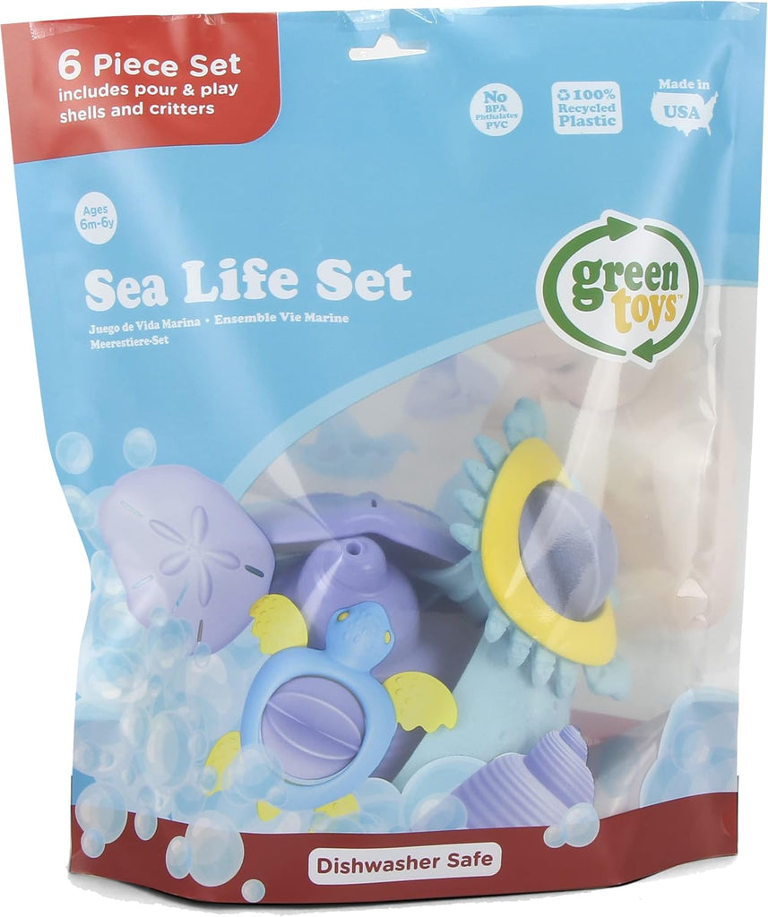 Green Toys Toys Pretend Toddlers Kids Sea Life Bath Set 100% Recycled Plastic Made In The USA The Plaid Giraffe Childrens Boutique