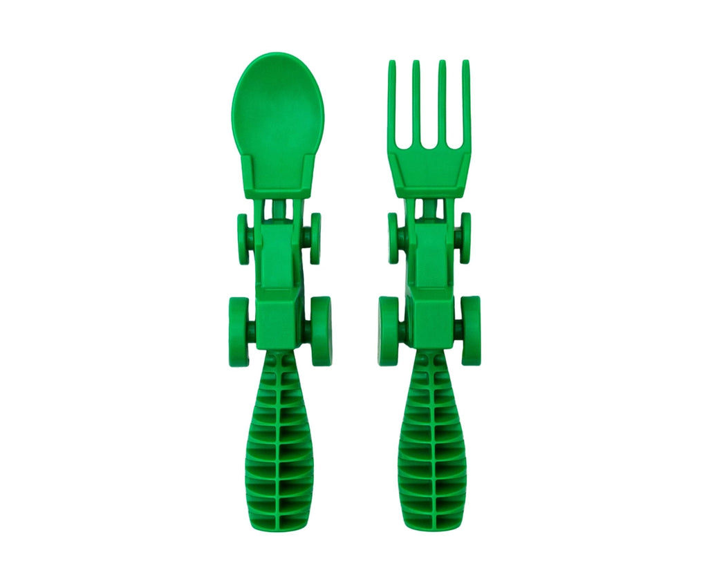 Constructive Eating Boys Girls Infants Toddlers Kids Forks Spoons Tractors Eating Utensils The Plaid Giraffe Childrens Boutique