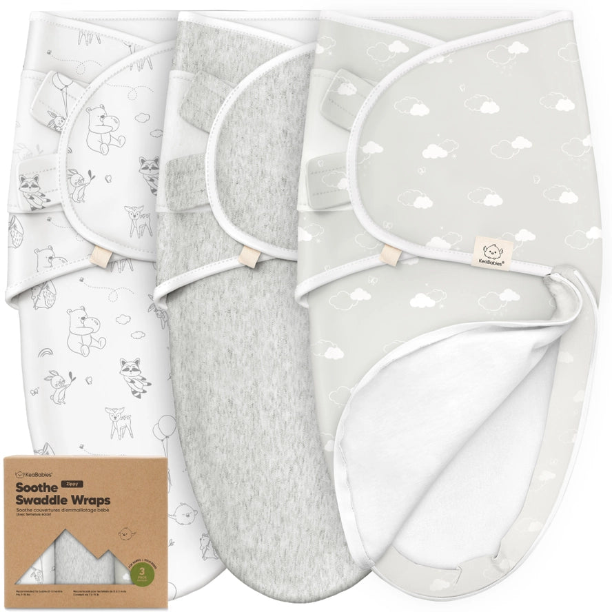 Keababies Girls Boys Unisex Infants Soothe Zipper Swaddles Wraps Organic Cotton Bears Raccoons Rabbits Fawns Forest Animals Clouds The Plaid Giraffe Childrens Boutique