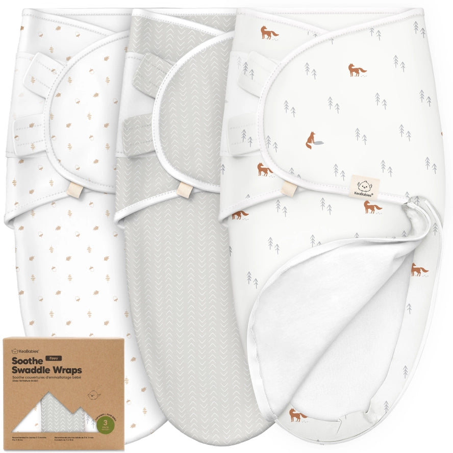 3 Pack Soothe Zippy Swaddles Forest