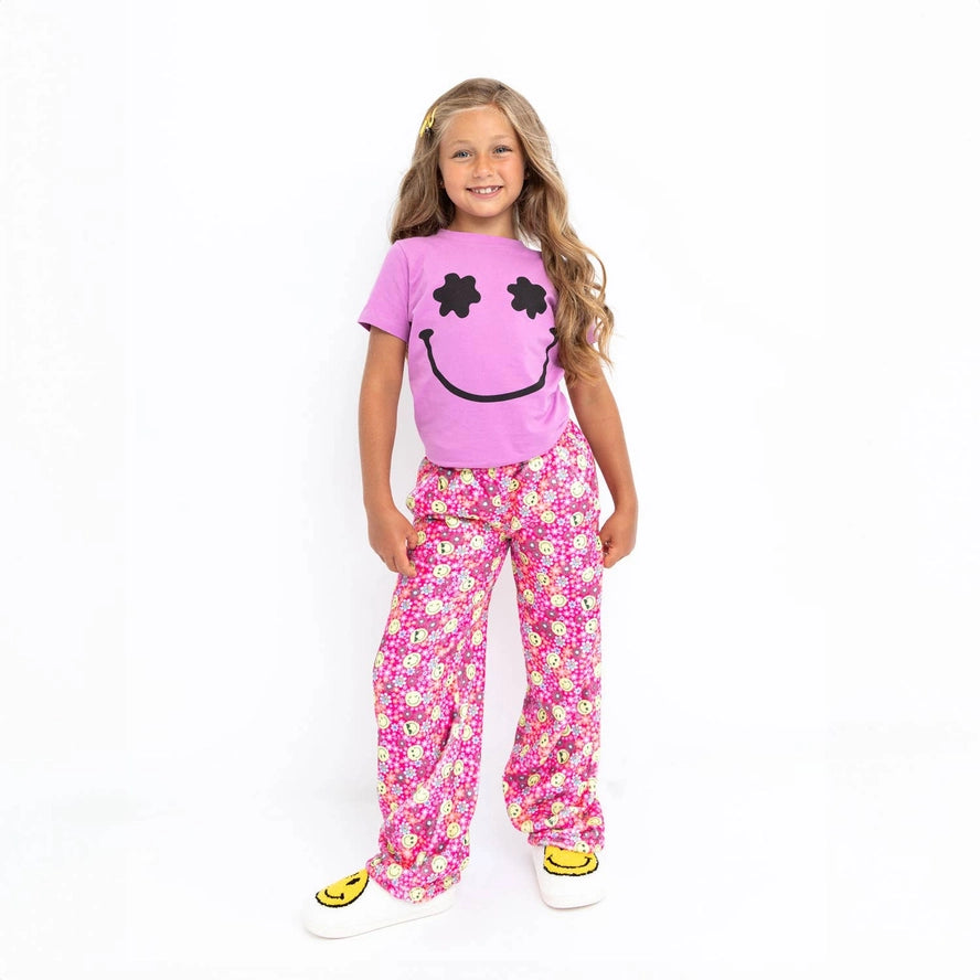 Preppy Goose Limeapple Girls Boys Lounge Pants Pajamas Nightwear Sleepwear Flowers Smiley Face The Plaid Giraffe Childrens Boutique