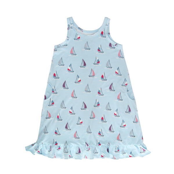 Sweet Bamboo Girls Boys Infants Toddlers Kids Juniors Boho Dress A-line Sailboats The Plaid Giraffe Children's Boutique