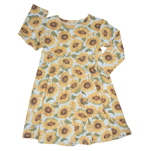 Girls L/S Sammy's Sunflower Twirl Dress
