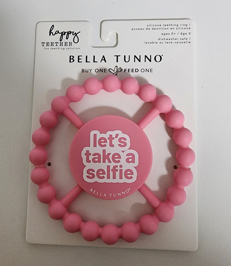 Bella Tunno Boys Girls Infants Toddlers Let's Take A Selfie Teether The Plaid Giraffe Childrens Boutique