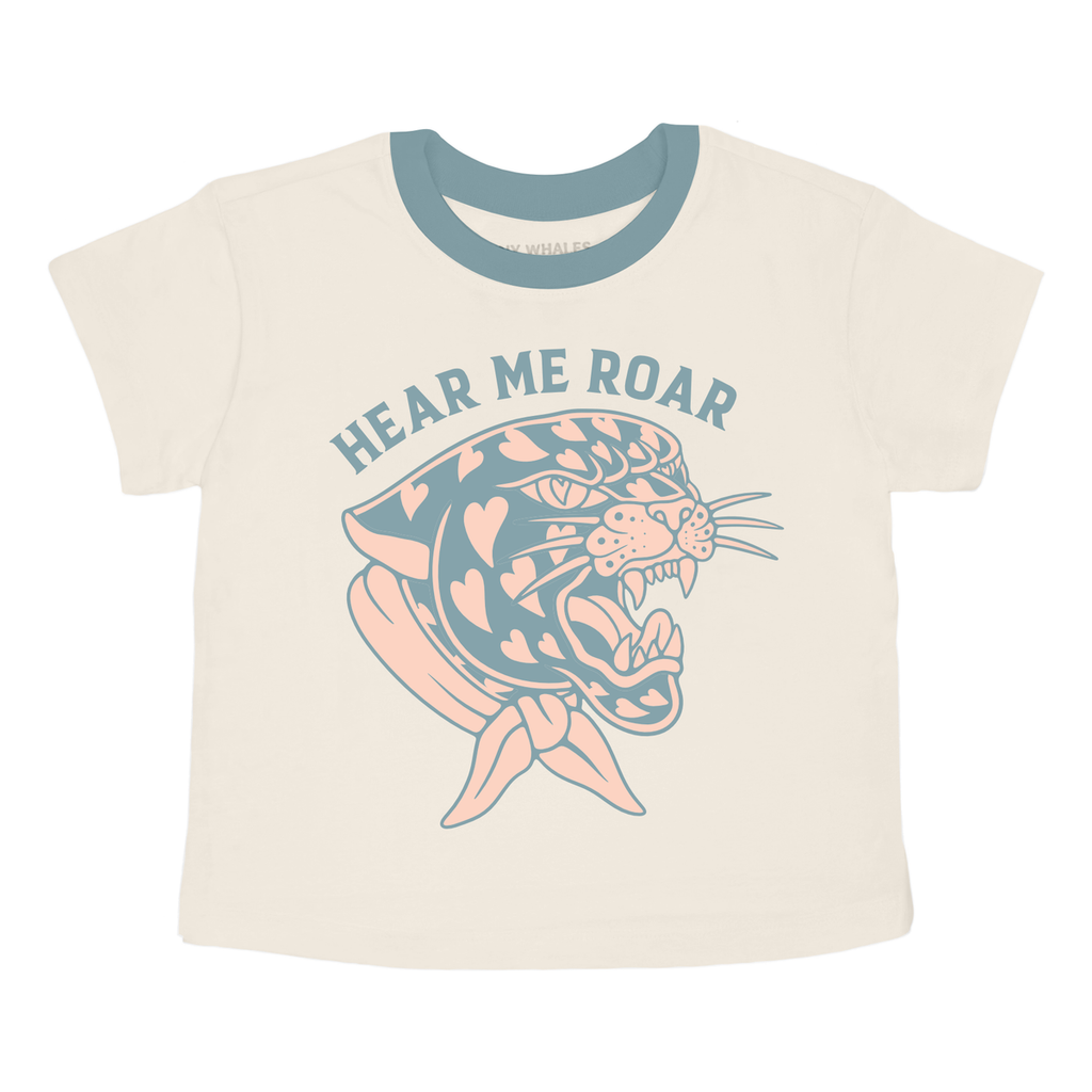 Tiny Whales Boys Girls Toddlers Kids Juniors Crop T-Shirt Tigers 100% Cotton The Plaid Giraffe Children's Boutique