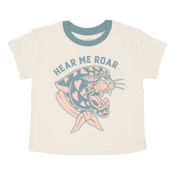Tiny Whales Boys Girls Toddlers Kids Juniors Crop T-Shirt Tigers 100% Cotton The Plaid Giraffe Children's Boutique