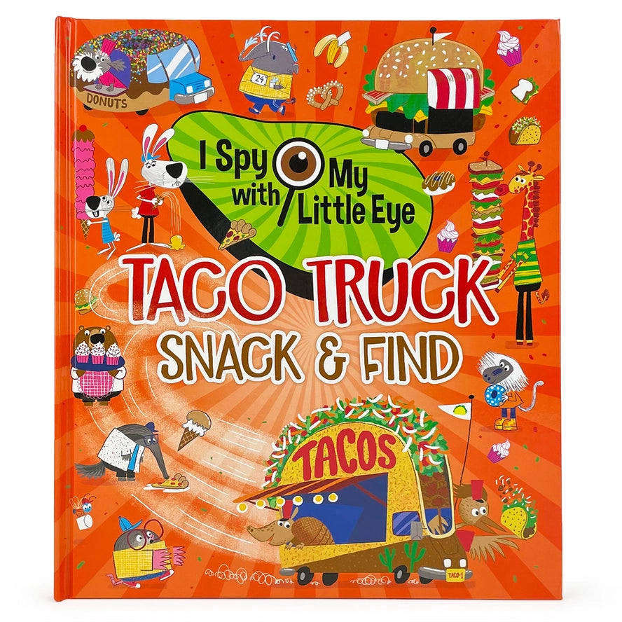 Cottage Door Press Girls Boys Infants Toddlers Kids Juniors Taco Truck Snack and Find I Spy Picture Book The Plaid Giraffe Children's Boutqiue