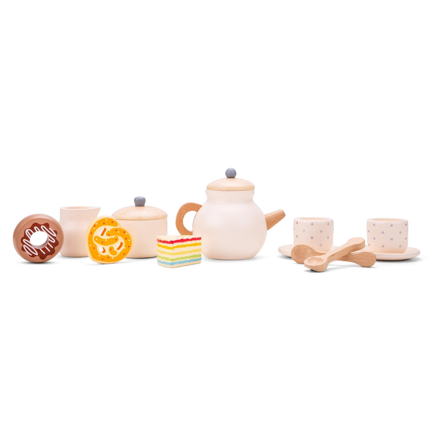 New Classic Toys Boys Girls Infants Toddlers Kids Wooden Toys Tea Set Food Cake Pretzel Donut The Plaid Giraffe Childrens Boutique