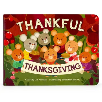 Cottage Door Press Board Book Thankful Thanksgiving Holiday Turkey The Plaid Giraffe Childrens Boutique 