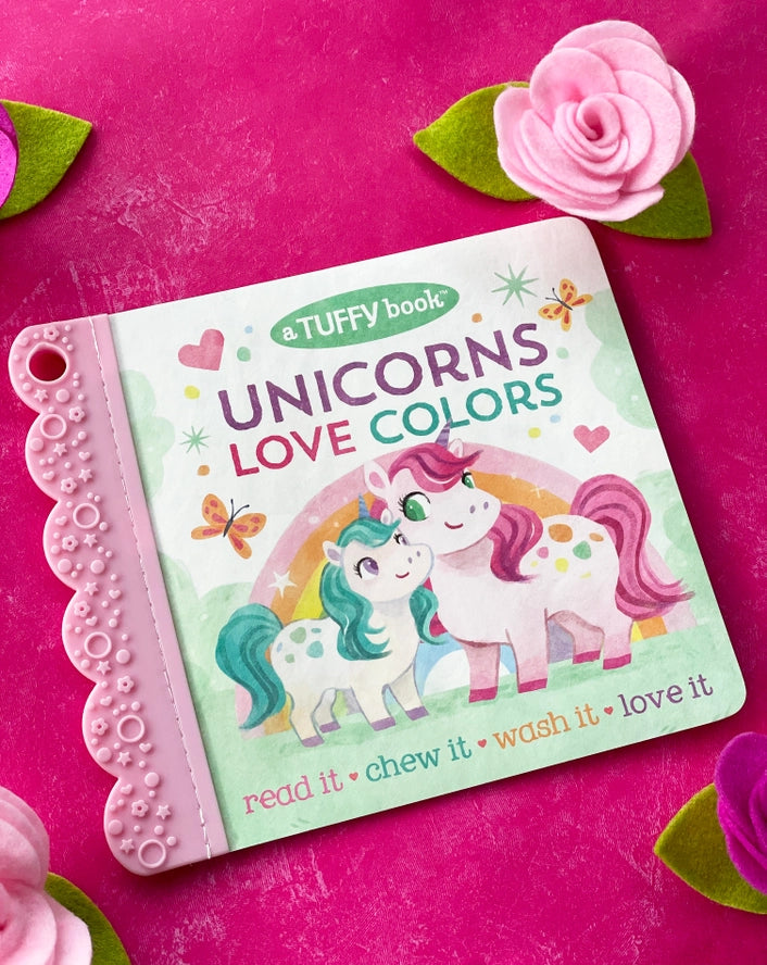Cottage Door Press Infants Toddlers Kids Juniors Unicorns Love Colors  Tuffy Book Learning Teether The Plaid Giraffe Childrens Boutique