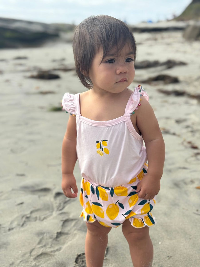 VIgnette Girls Infants Toddlers Top  Bodysuit Shorts Lemons Fruit Food The Plaid Giraffe Children's Boutique