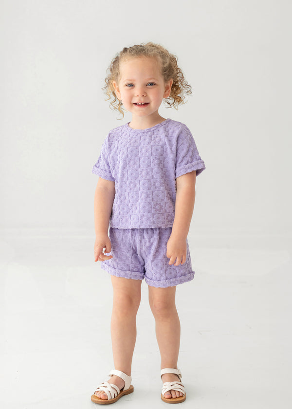 Mabel and Honey Girls Infants Toddlers Kids Top Shorts Terry Cloth Flowers The Plaid Giraffe Children's Boutique