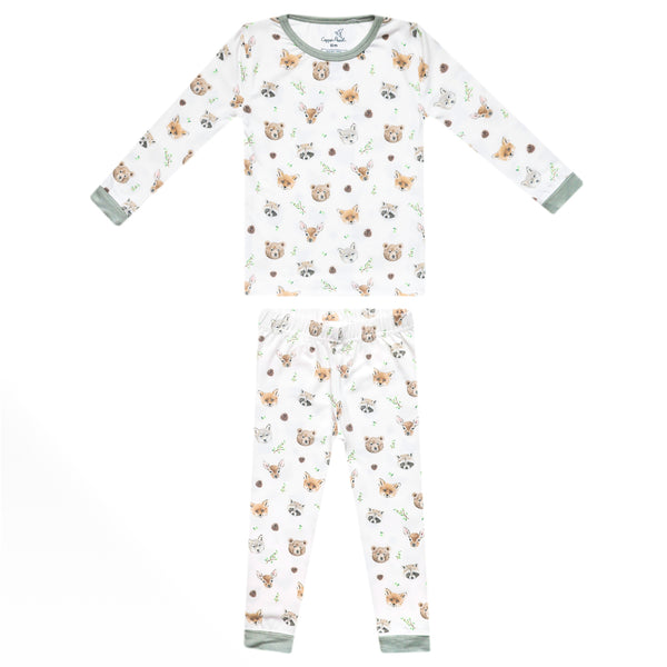 Copper Pearl Infants Toddlers Kids Juniors Footie Sleeper Sleepwear Nightwear Pajamas Wilder Forest Animals Bears Foxes Wolves Deer Two-way Zipper Bamboo The Plaid Giraffe Children's Boutique