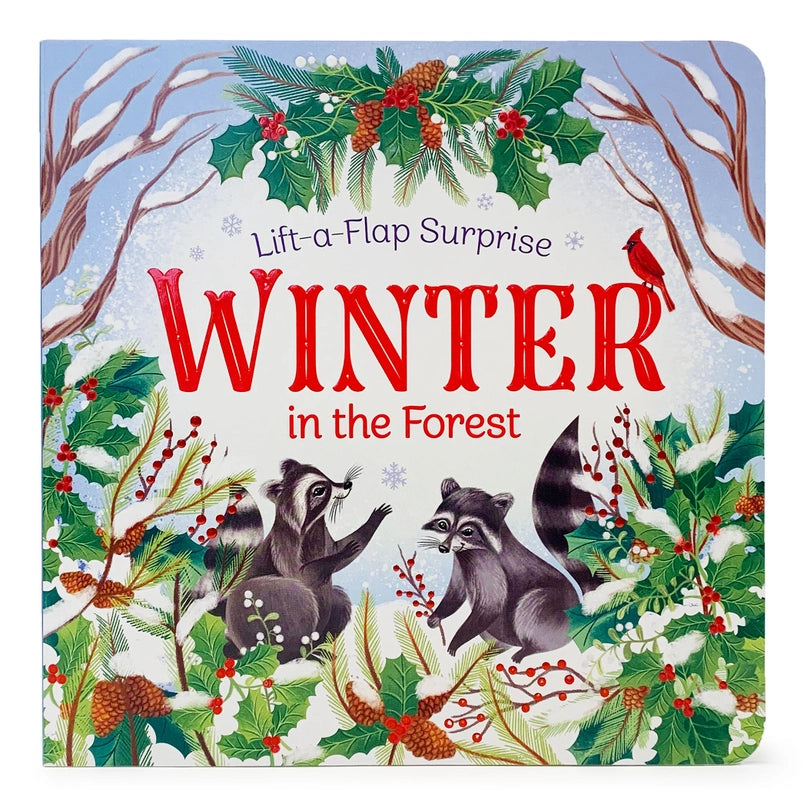 Cottage Door Press Boys Girls Unisex Infants Toddlers Kids Juniors  Board Book Winter In The Forest Animals Lift-A-Flap Christmas Holiday Santa The Plaid Giraffe Childrens Boutique