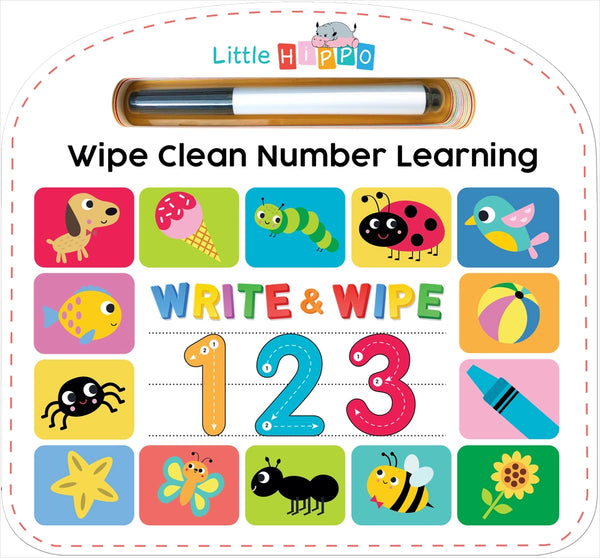 Little Hippo Books Girls Boys Infants Toddlers Kids Wipe and Wipe Number Learning The Plaid Giraffe Childrens Boutique