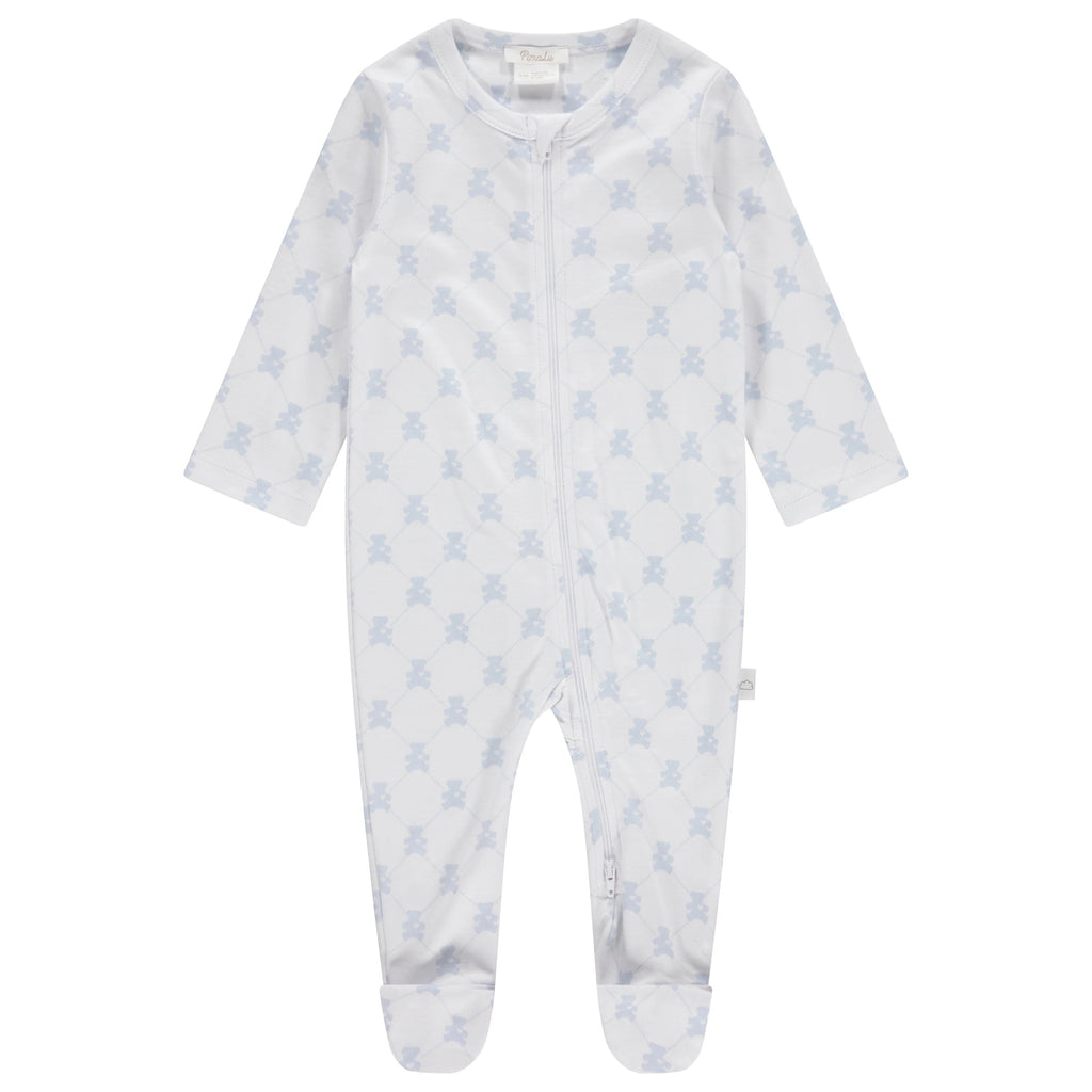 PimaLu Girls Boys Unisex Infants Footie Sleeper Sleepwear Nightwear Two-way Zipper Teddy Bears 100% Pima Cotton The Plaid Giraffe Children's Boutique